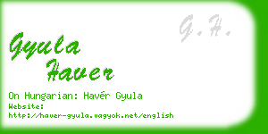 gyula haver business card